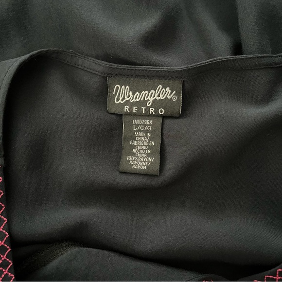 Wrangler Retro Embroidered Western Rodeo Cowgirl Long Sleeve Dress, Sz L - Picture 13 of 14